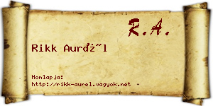 Rikk Aurél névjegykártya